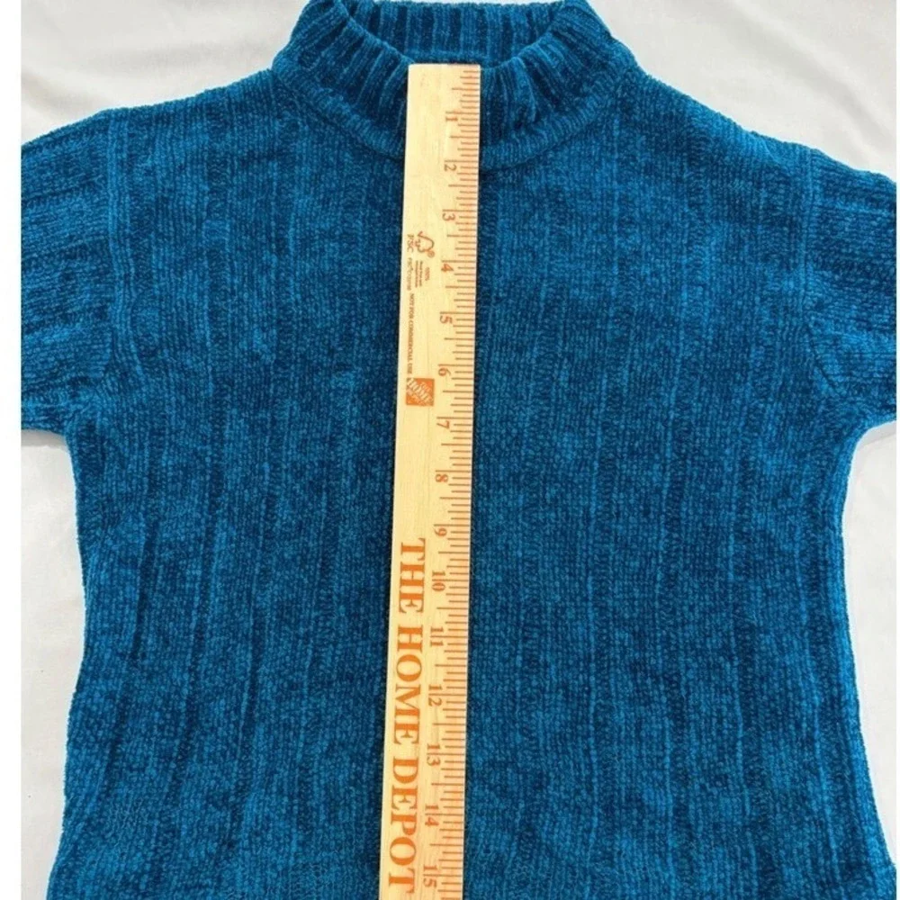Vintage 1998 Gymboree Kids‎ Teal Blue Mock Neck Ribbed Sweater Size M 3-4